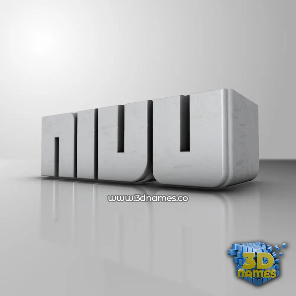 nivu in White Metro style - 3D name wallpaper