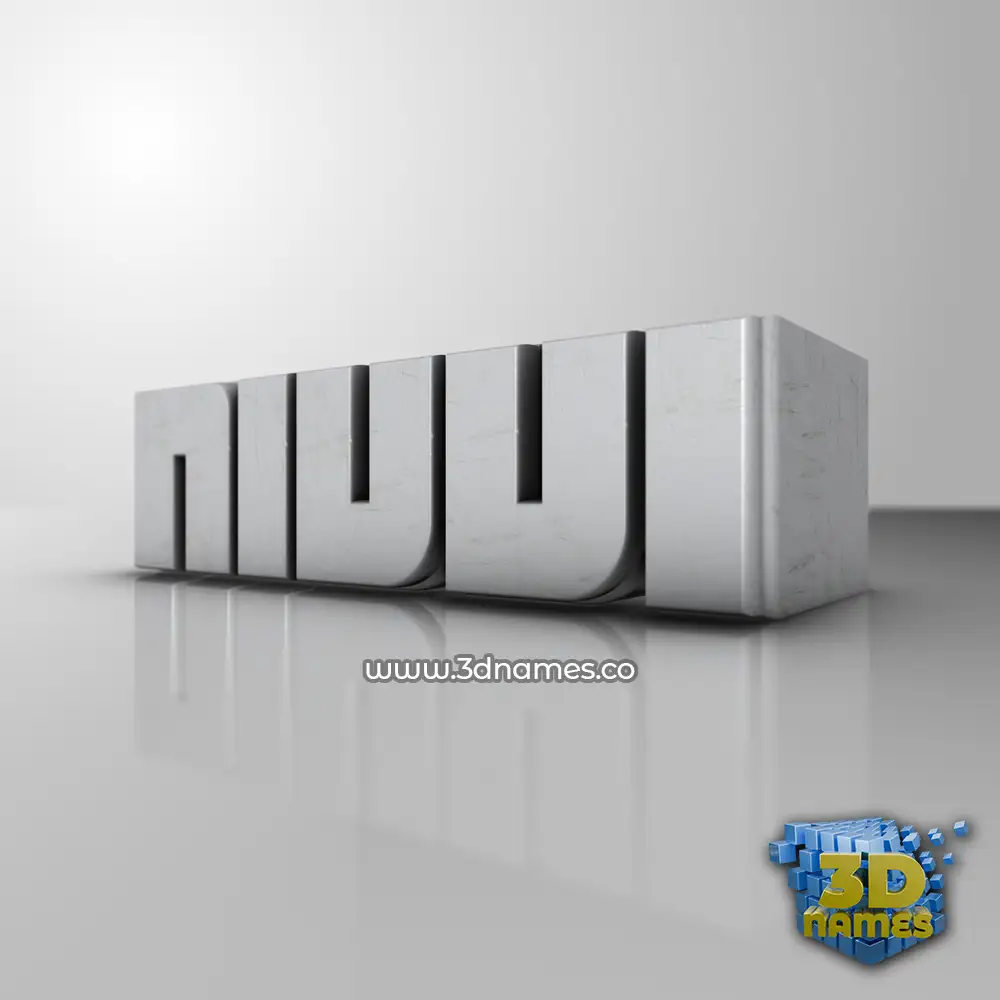 nivvi in White Metro style - 3D name wallpaper