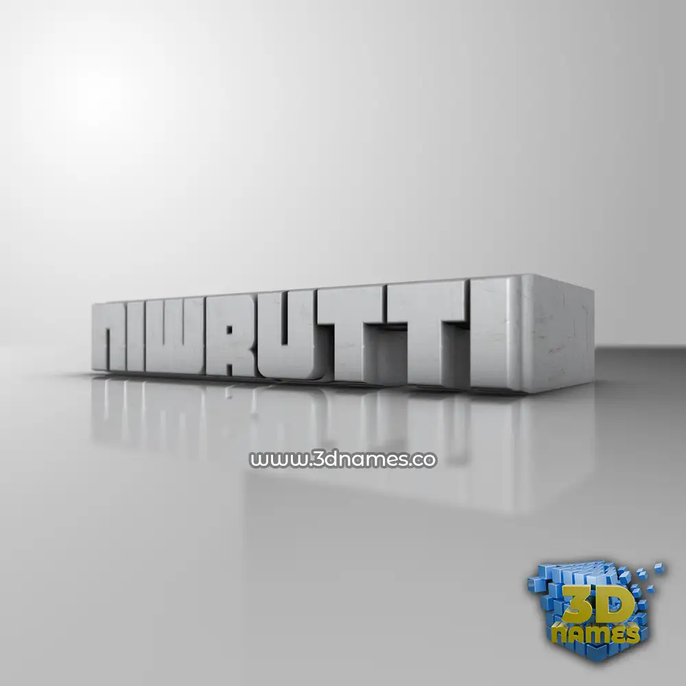 niwrutti in White Metro style - 3D name wallpaper