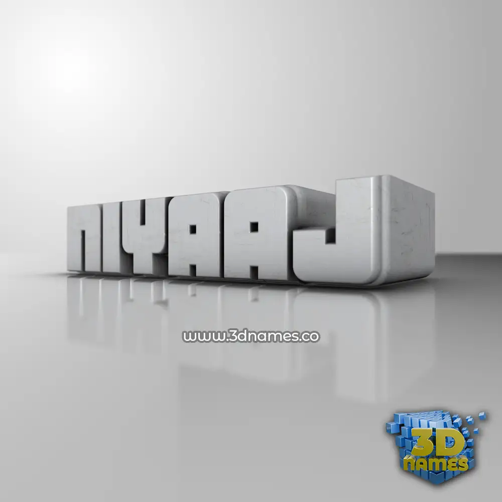niyaaj in White Metro style - 3D name wallpaper