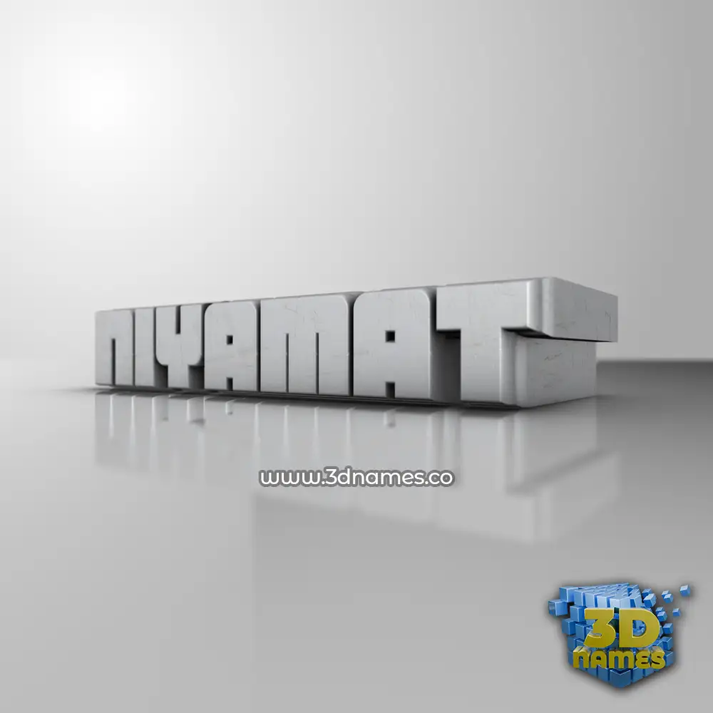 niyamat in White Metro style - 3D name wallpaper