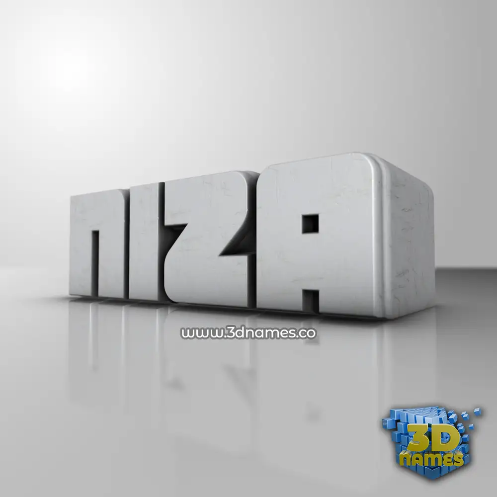 niza in White Metro style - 3D name wallpaper
