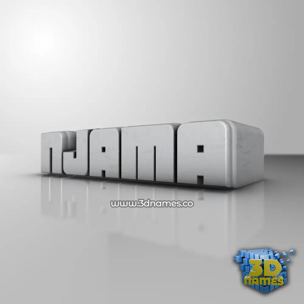 njama in White Metro style - 3D name wallpaper