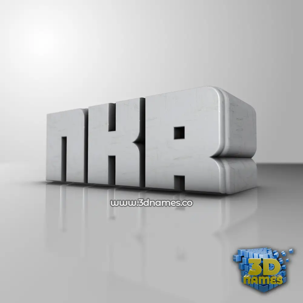 nkr in White Metro style - 3D name wallpaper