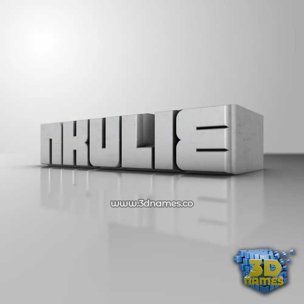 nkulie in White Metro style - 3D name wallpaper