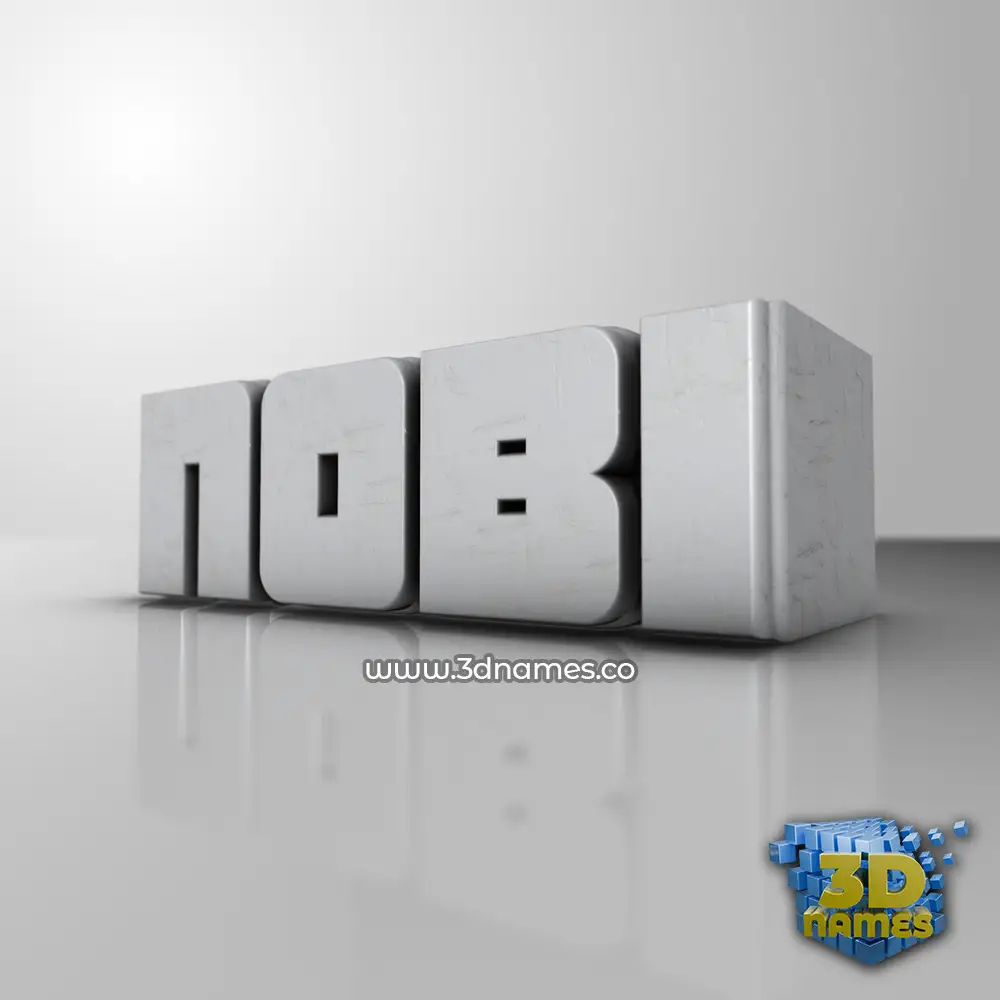 nobi in White Metro style - 3D name wallpaper