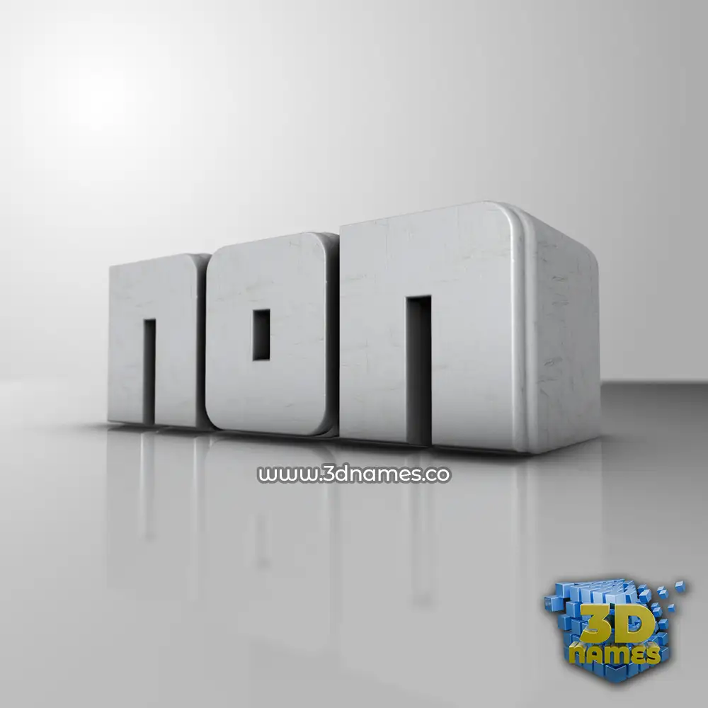 non in White Metro style - 3D name wallpaper