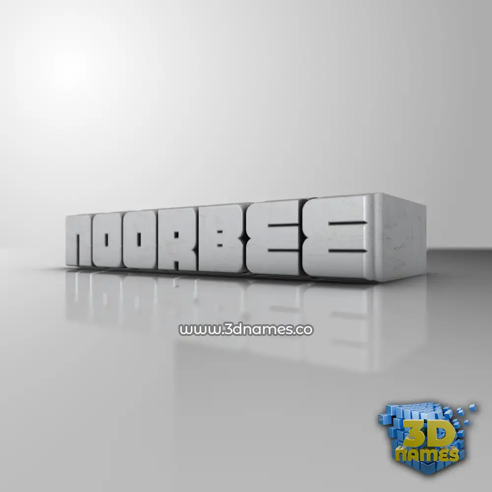 noorbee in White Metro style - 3D name wallpaper