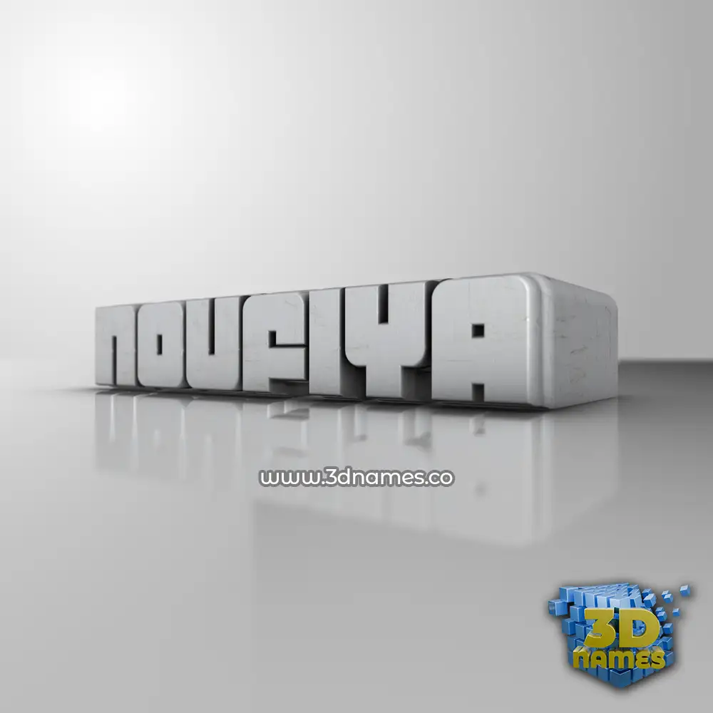 noufiya in White Metro style - 3D name wallpaper