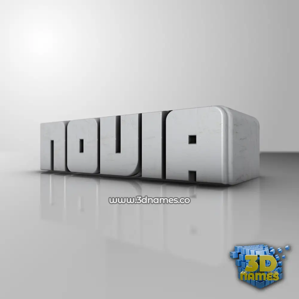 novia in White Metro style - 3D name wallpaper