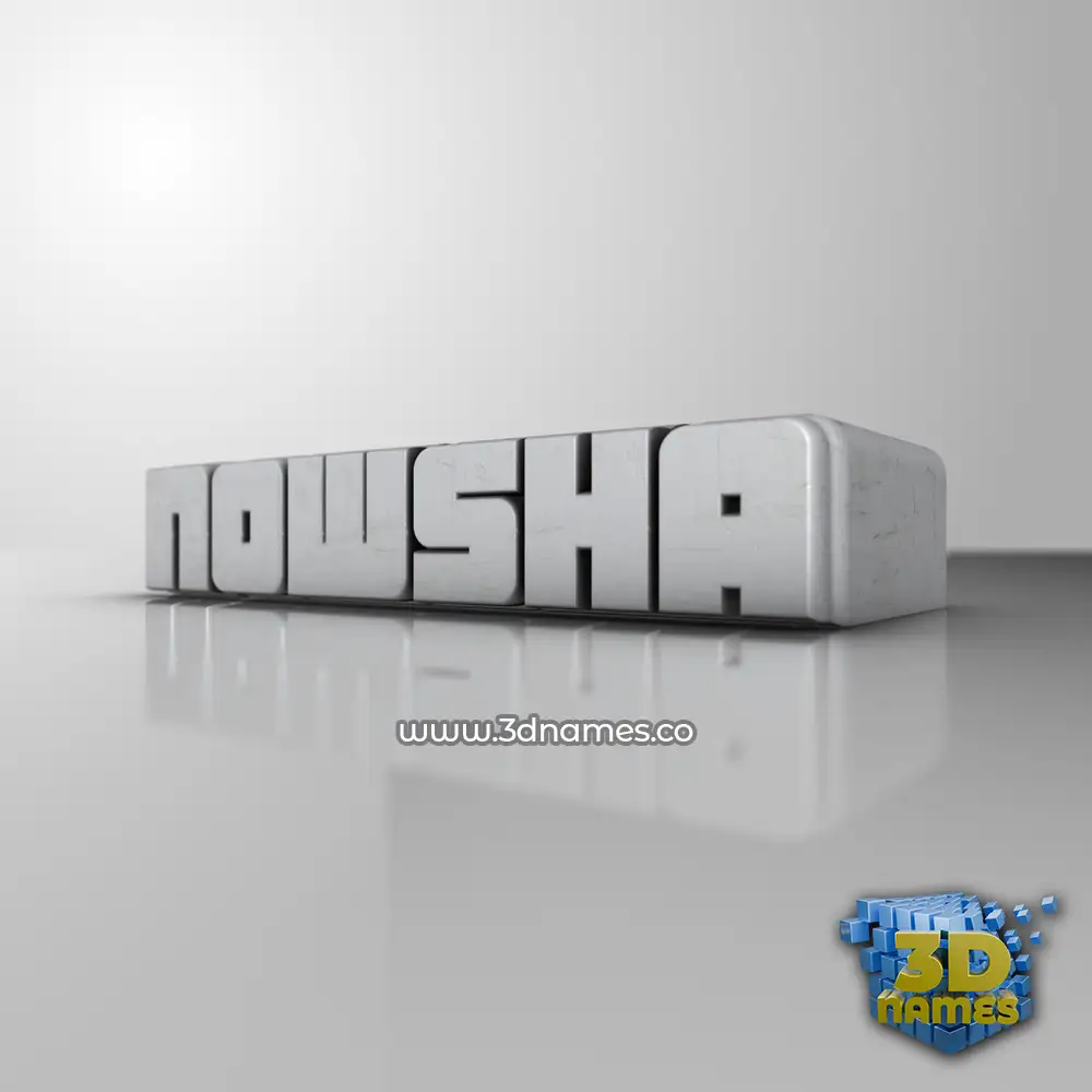 nowsha in White Metro style - 3D name wallpaper