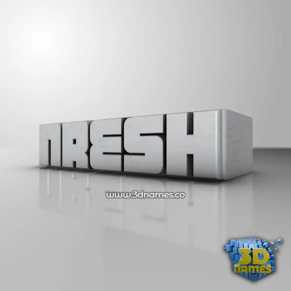 nresh in White Metro style - 3D name wallpaper