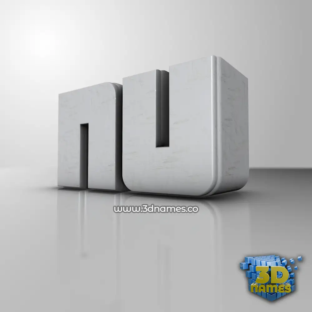 nu in White Metro style - 3D name wallpaper