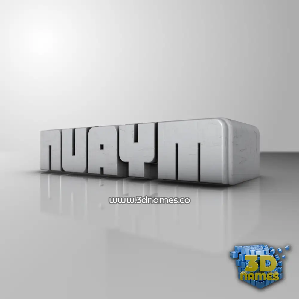 nuaym in White Metro style - 3D name wallpaper