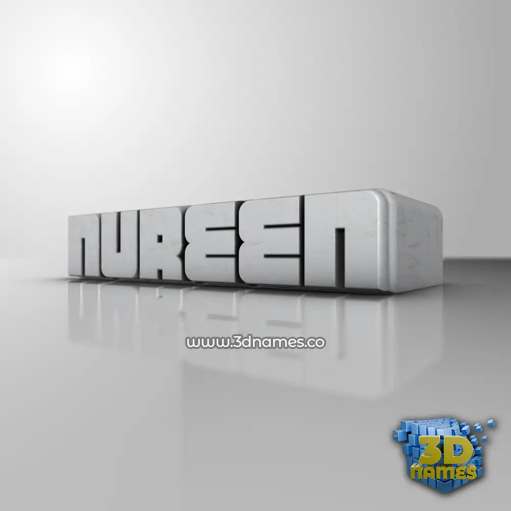 nureen in White Metro style - 3D name wallpaper