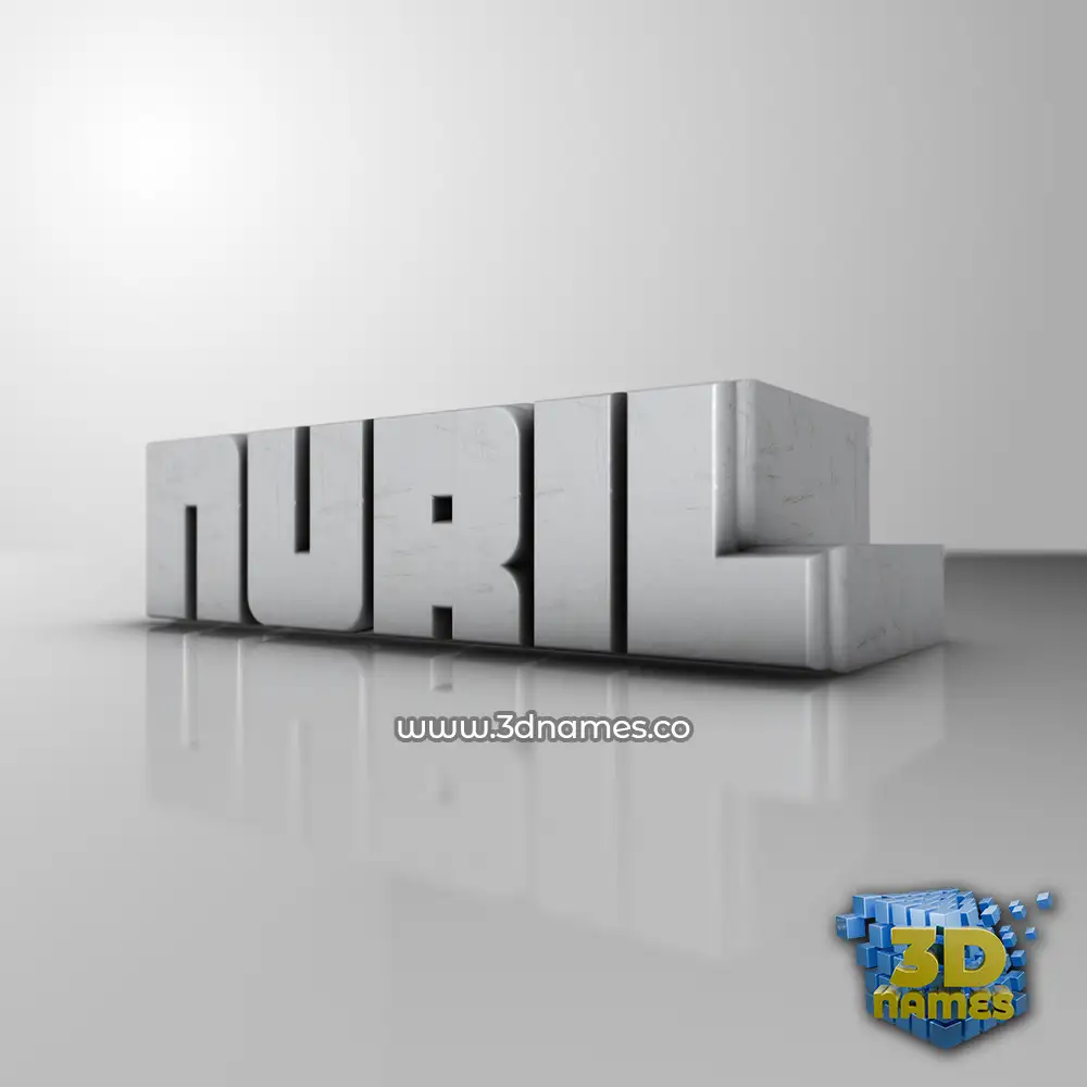 nuril in White Metro style - 3D name wallpaper