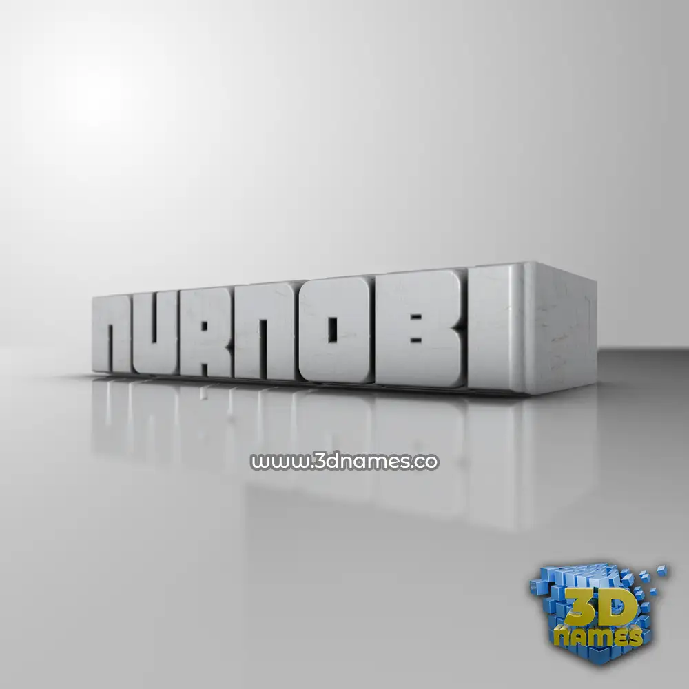 nurnobi in White Metro style - 3D name wallpaper