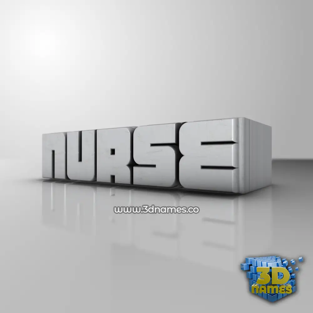 nurse in White Metro style - 3D name wallpaper