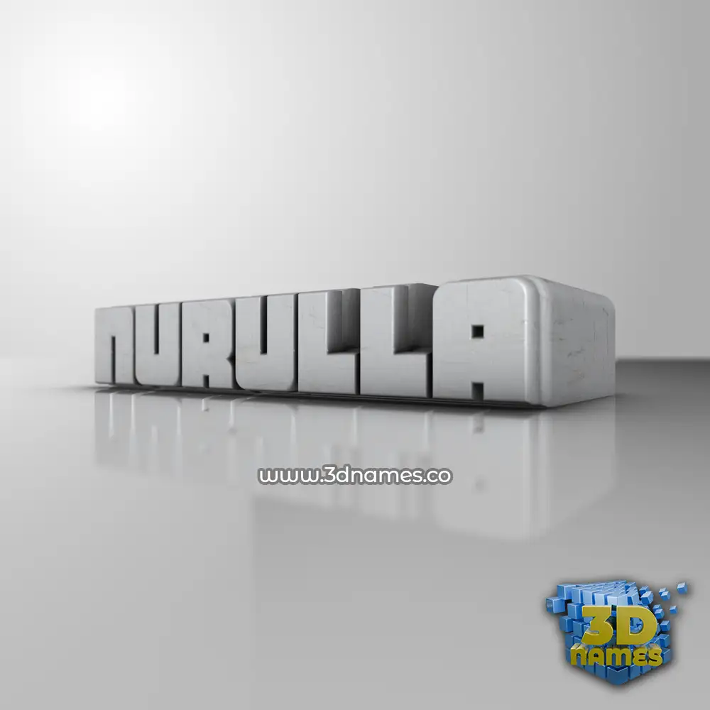 nurulla in White Metro style - 3D name wallpaper