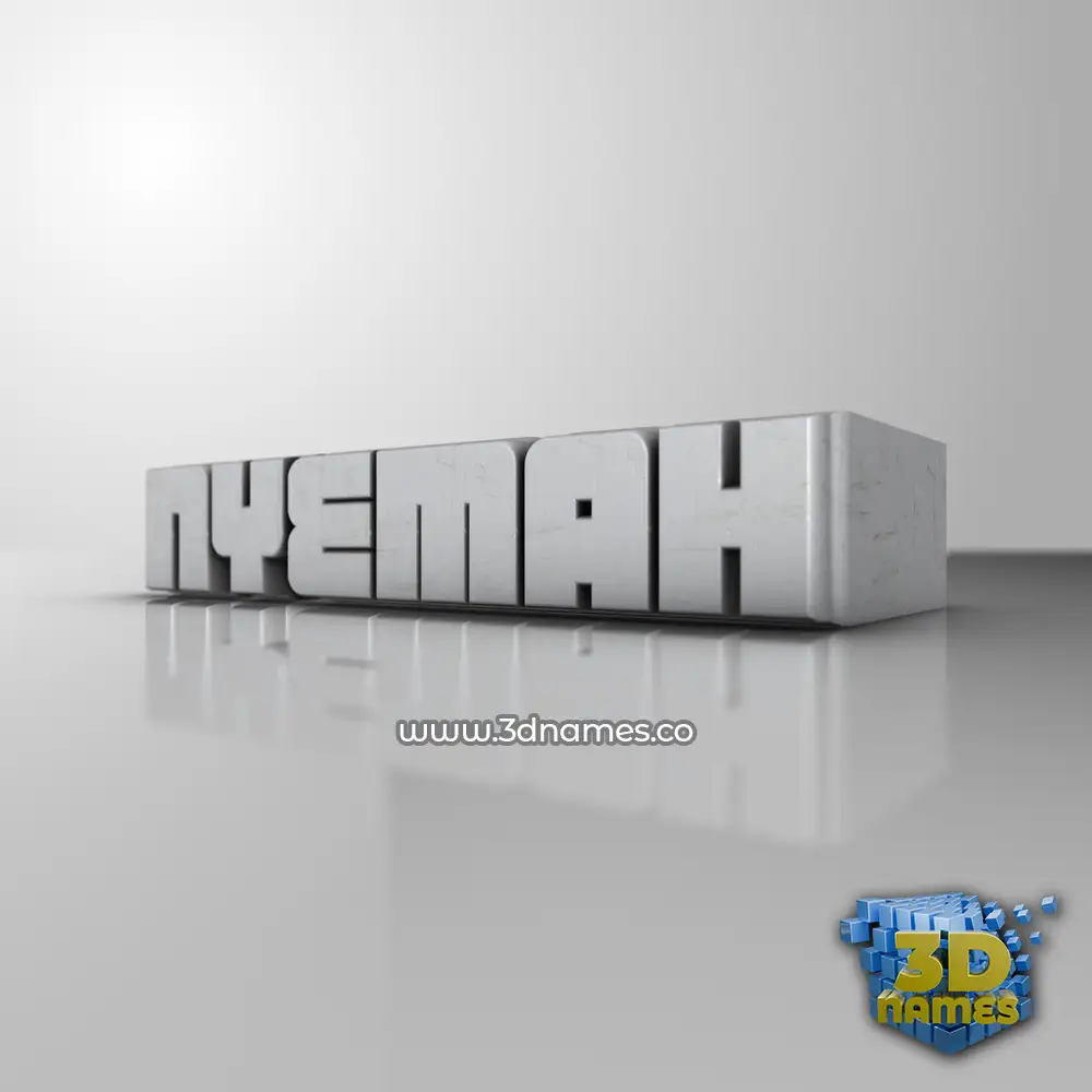 nyemah in White Metro style - 3D name wallpaper