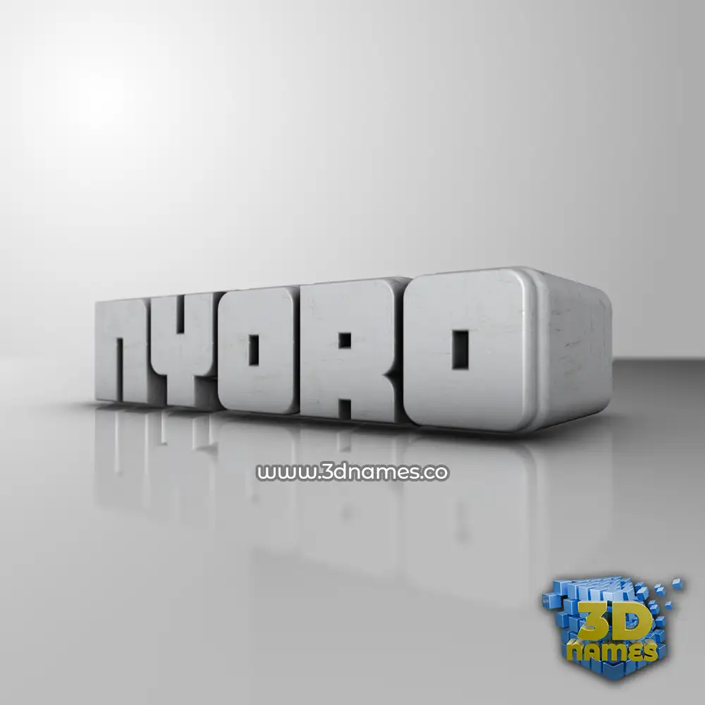 nyoro in White Metro style - 3D name wallpaper