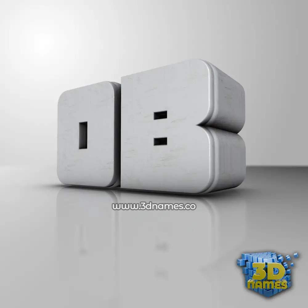 ob in White Metro style - 3D name wallpaper