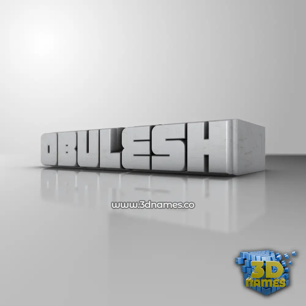 obulesh in White Metro style - 3D name wallpaper