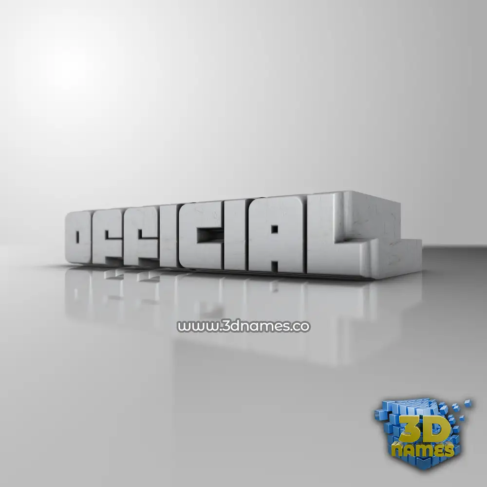 official in White Metro style - 3D name wallpaper