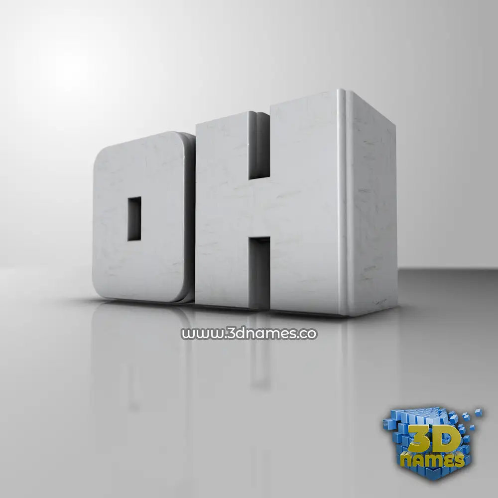 oh in White Metro style - 3D name wallpaper