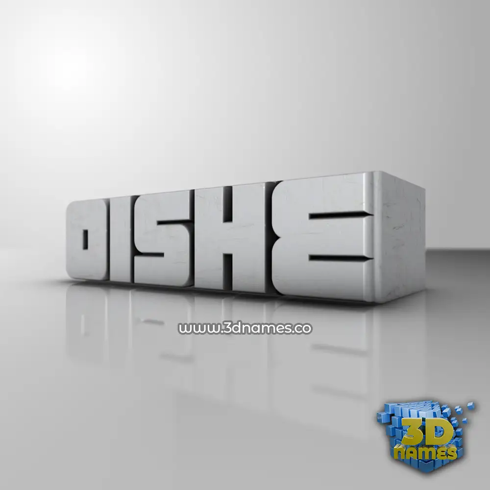 oishe in White Metro style - 3D name wallpaper
