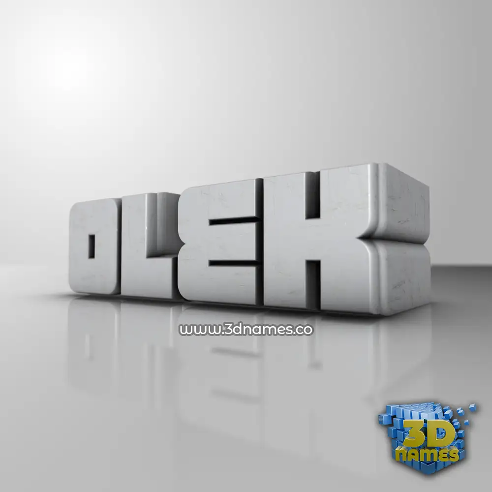olek in White Metro style - 3D name wallpaper
