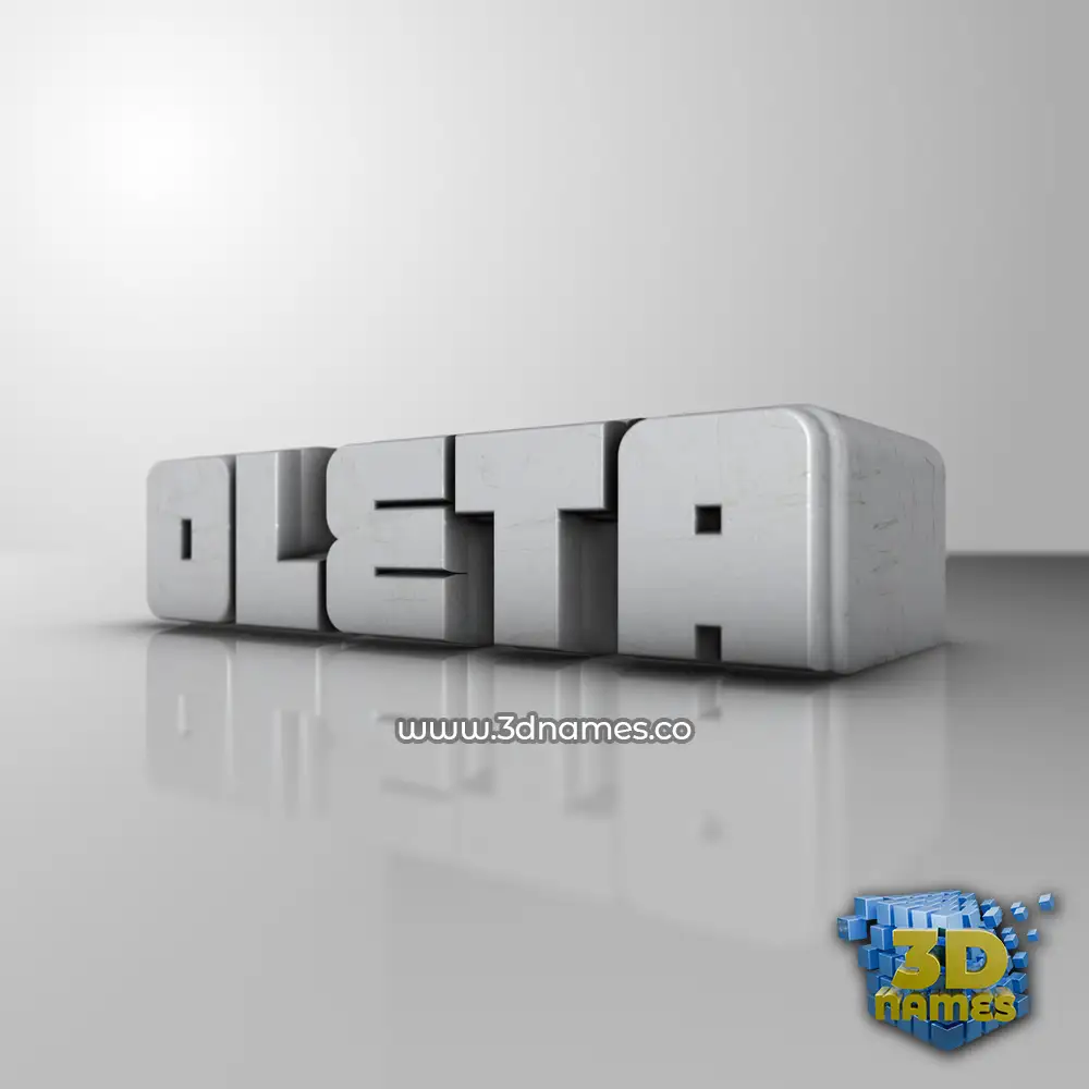 oleta in White Metro style - 3D name wallpaper