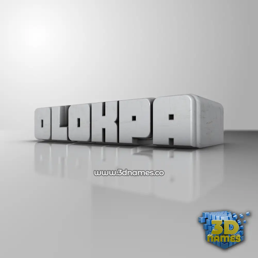 olokpa in White Metro style - 3D name wallpaper