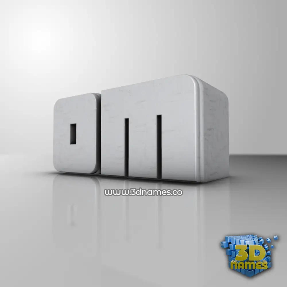 om in White Metro style - 3D name wallpaper