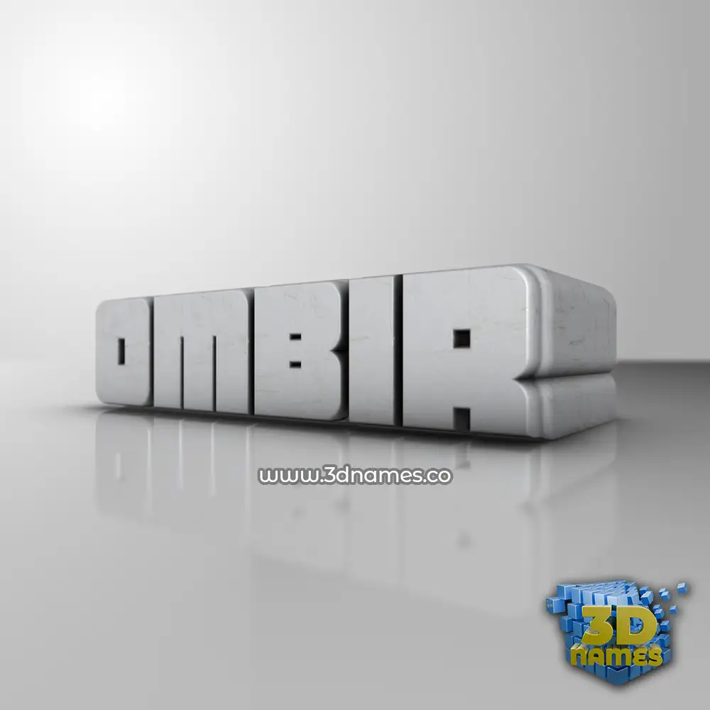 ombir in White Metro style - 3D name wallpaper