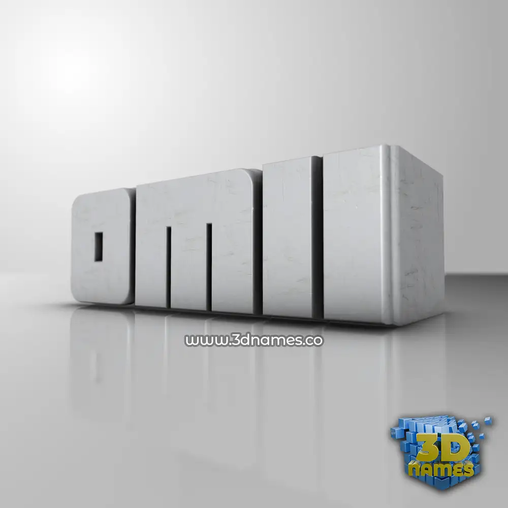 omii in White Metro style - 3D name wallpaper