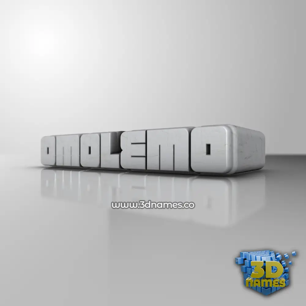 omolemo in White Metro style - 3D name wallpaper