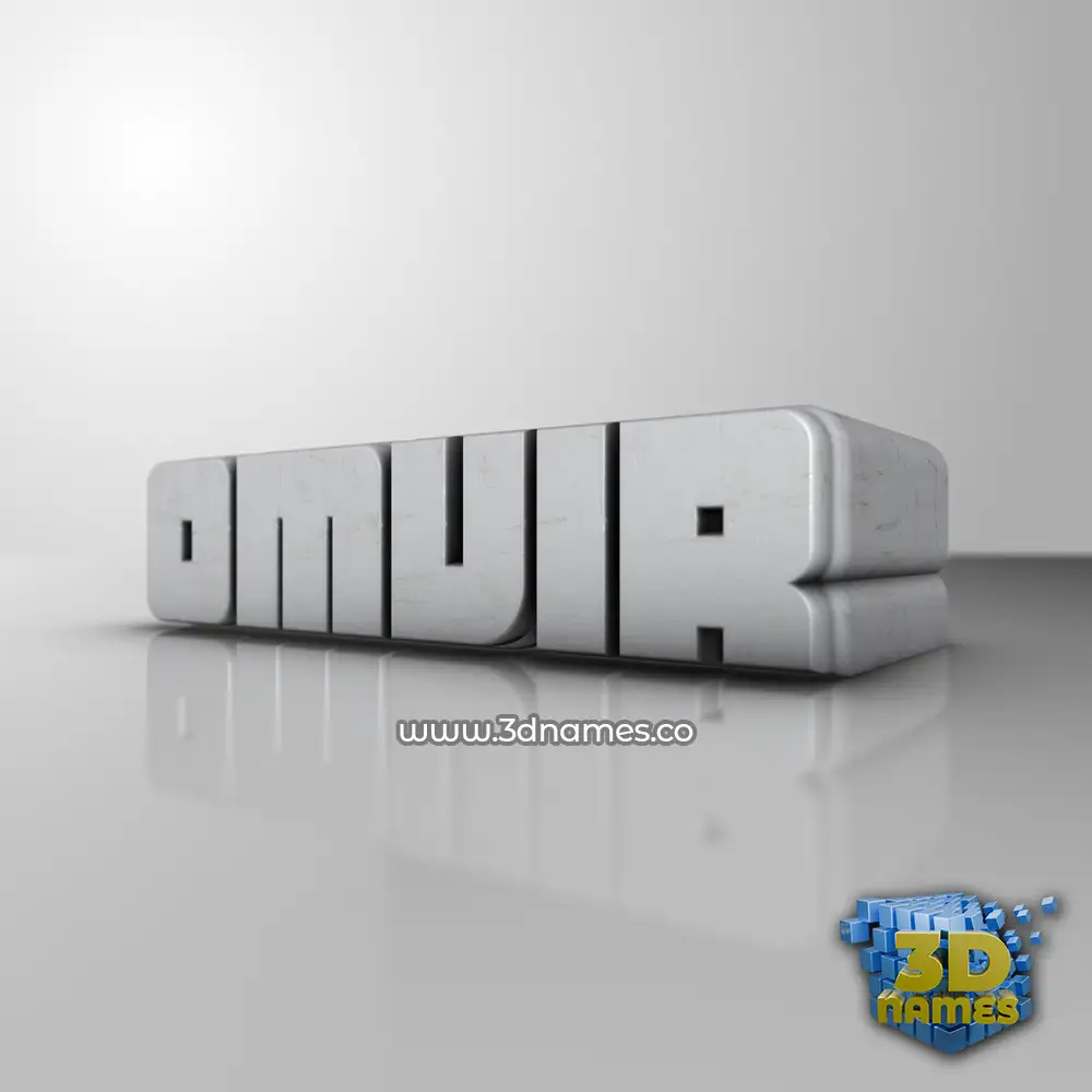 omvir in White Metro style - 3D name wallpaper