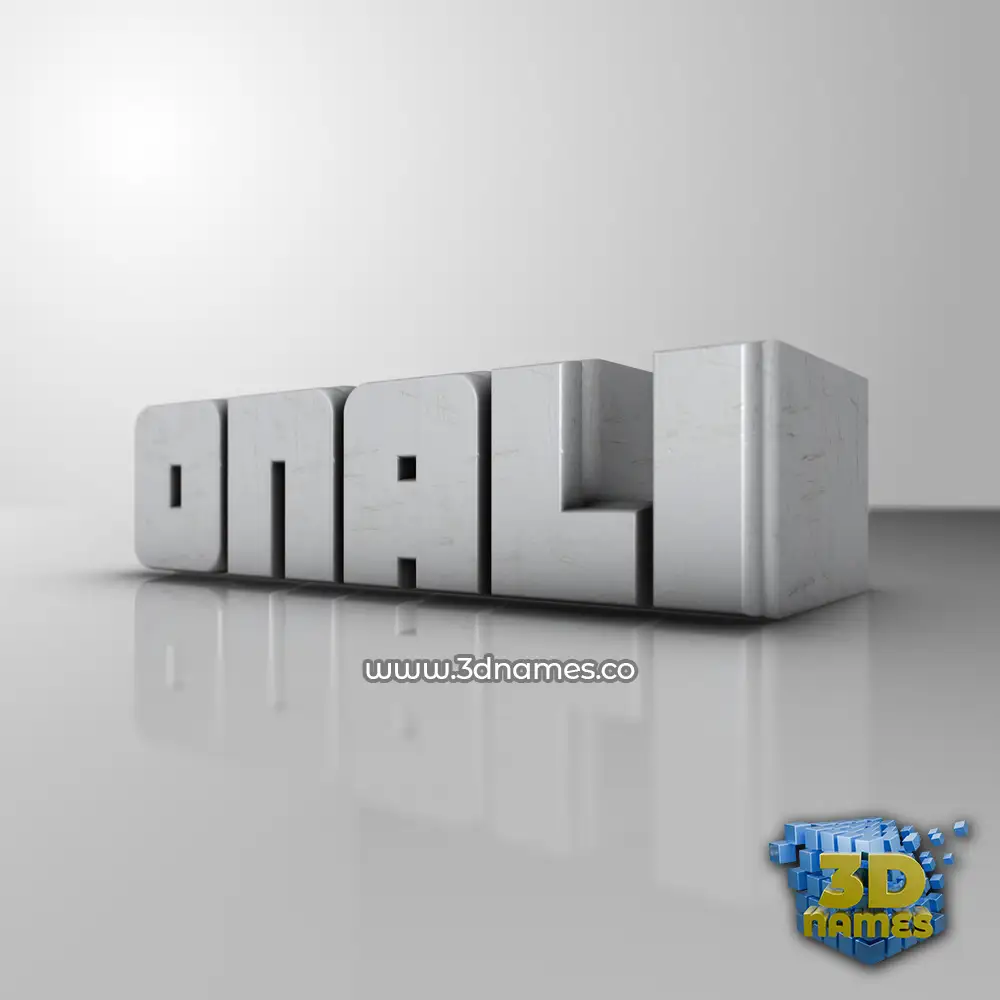 onali in White Metro style - 3D name wallpaper