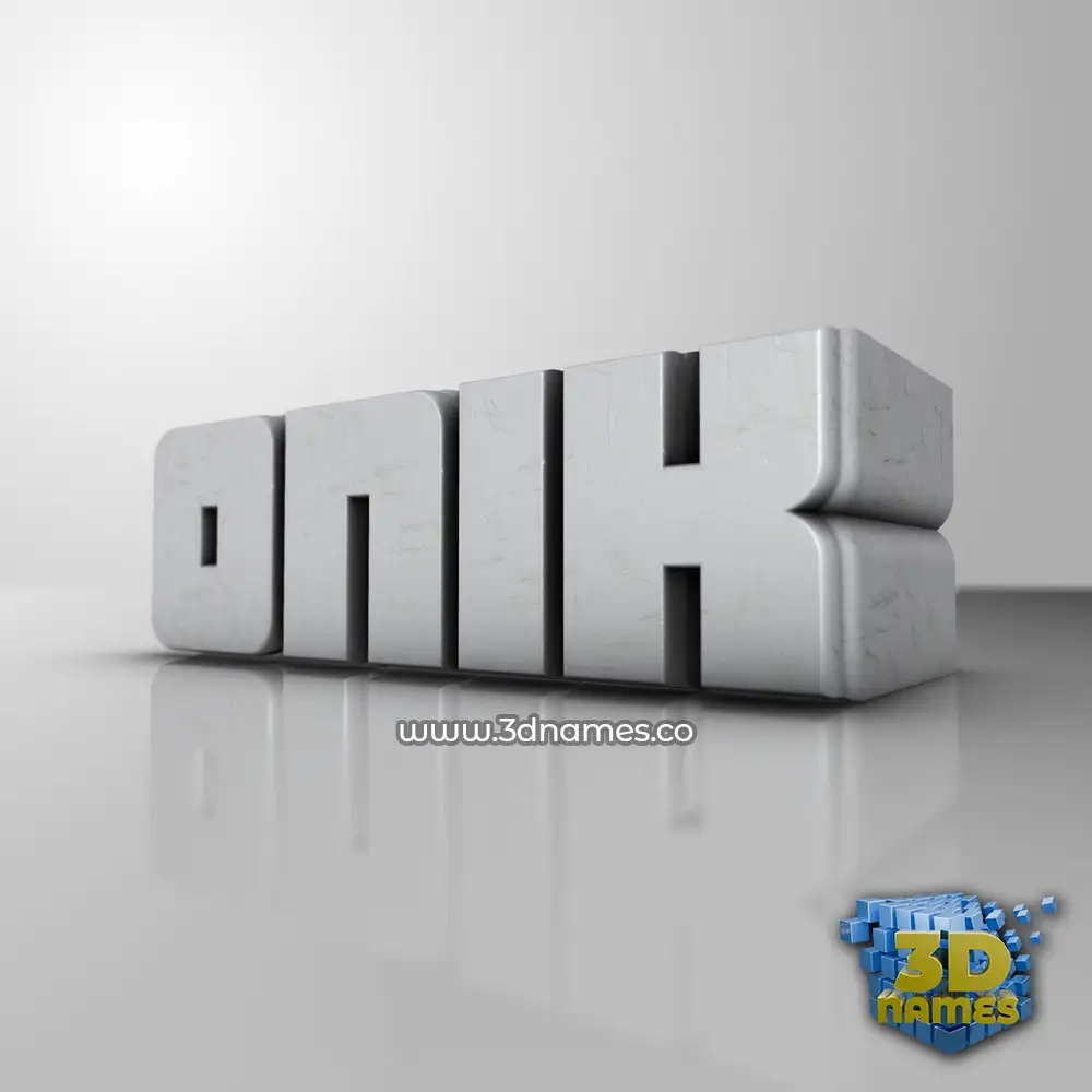 onik in White Metro style - 3D name wallpaper