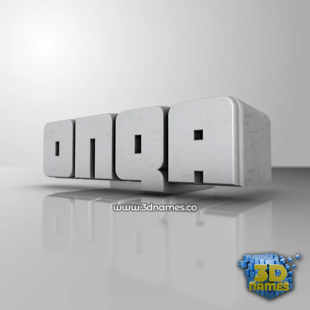 onqa in White Metro style - 3D name wallpaper