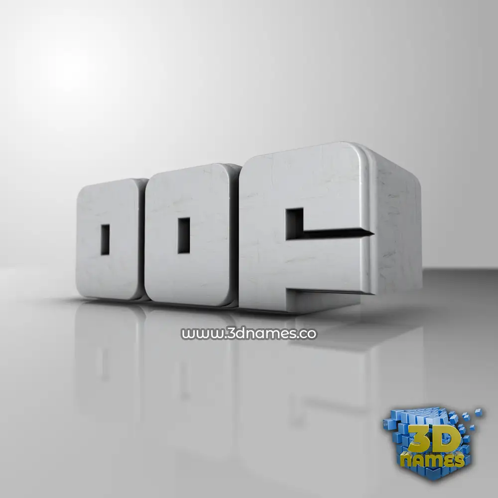 oof in White Metro style - 3D name wallpaper