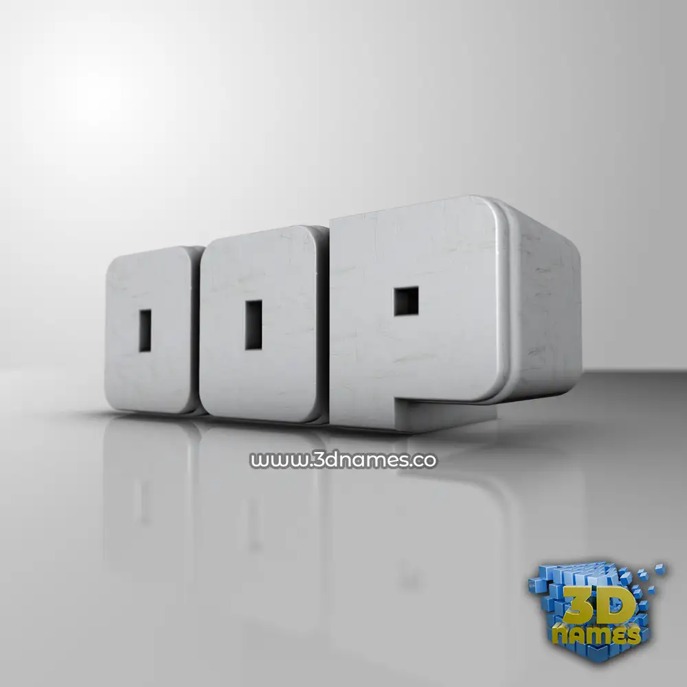 oop in White Metro style - 3D name wallpaper