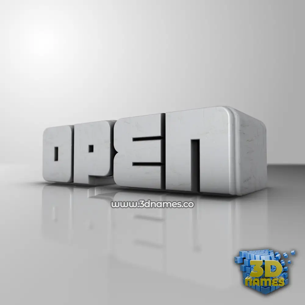 open in White Metro style - 3D name wallpaper