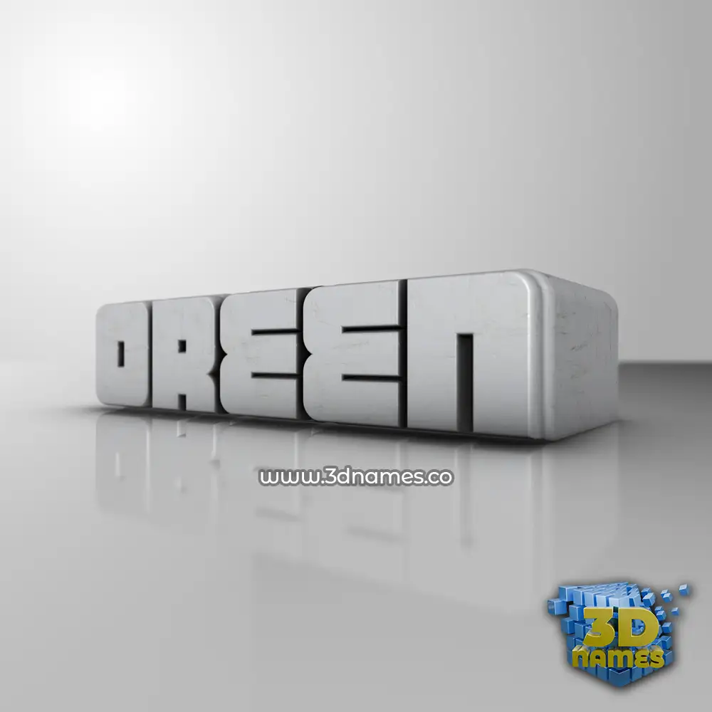 oreen in White Metro style - 3D name wallpaper