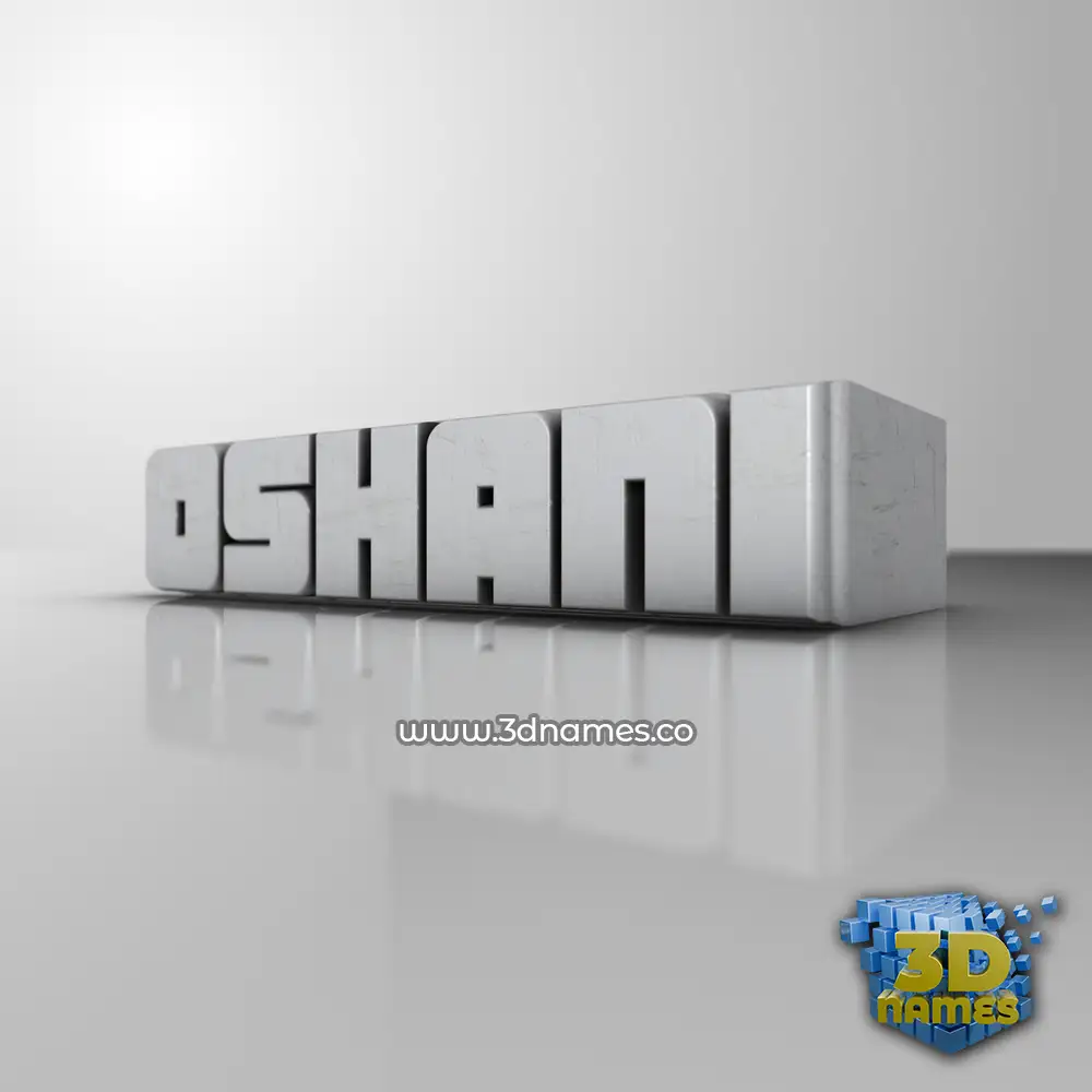 oshani in White Metro style - 3D name wallpaper