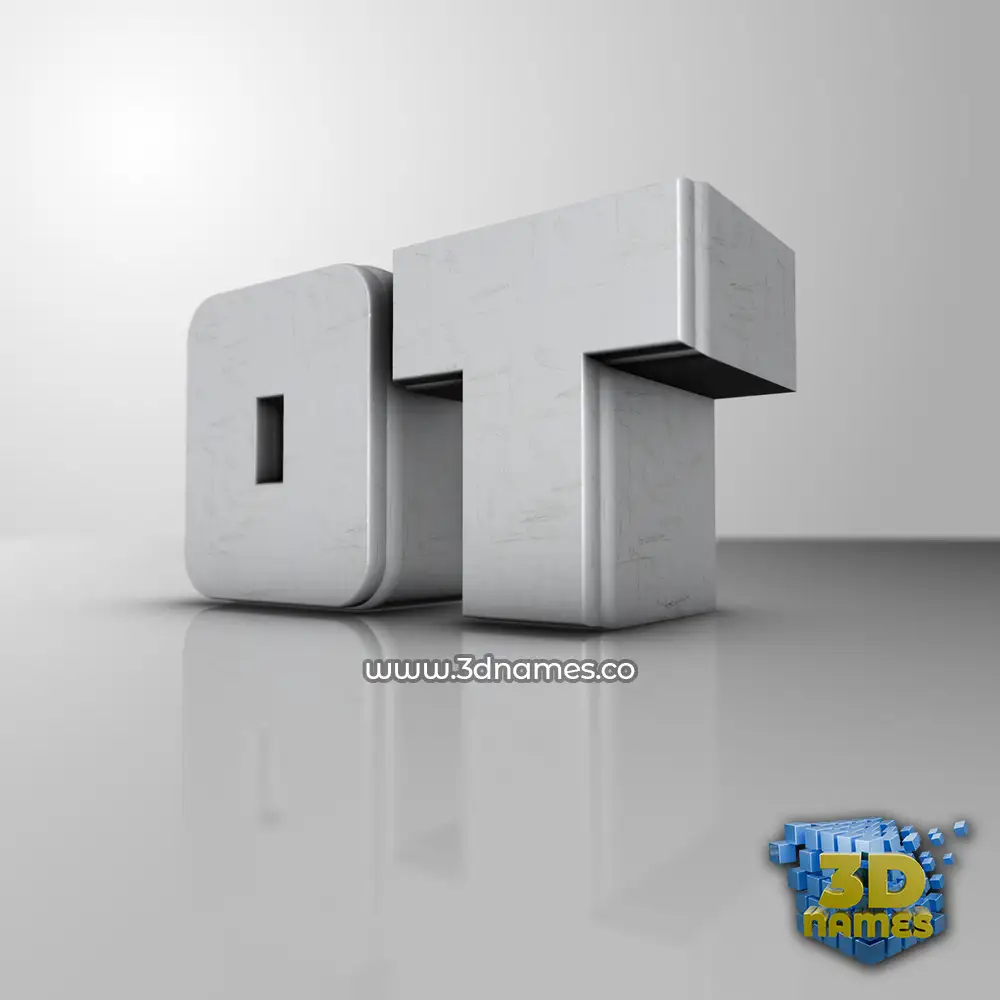 ot in White Metro style - 3D name wallpaper
