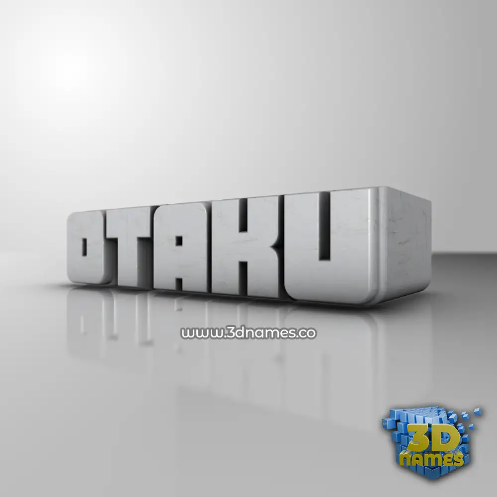 otaku in White Metro style - 3D name wallpaper