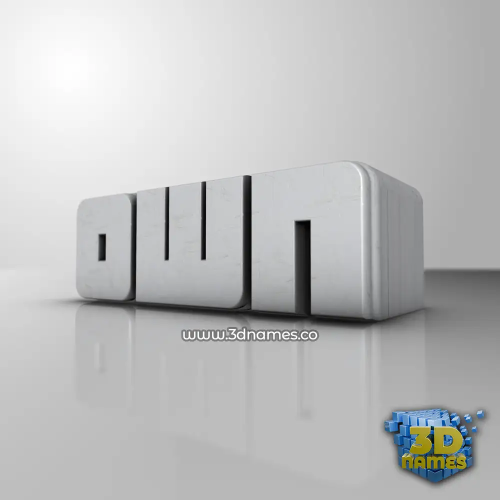 own in White Metro style - 3D name wallpaper