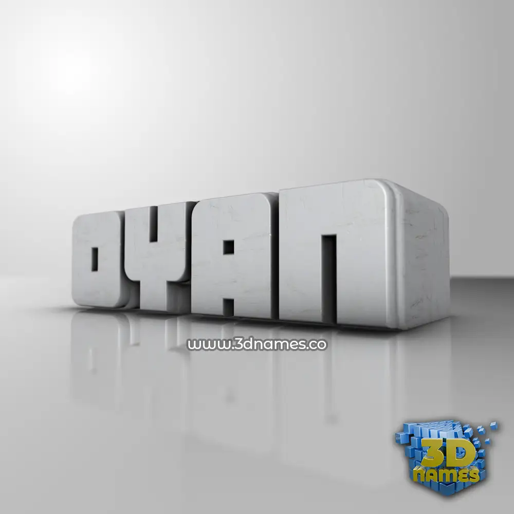 oyan in White Metro style - 3D name wallpaper